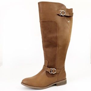Cognac Brown Knee High Riding Boots NWOT